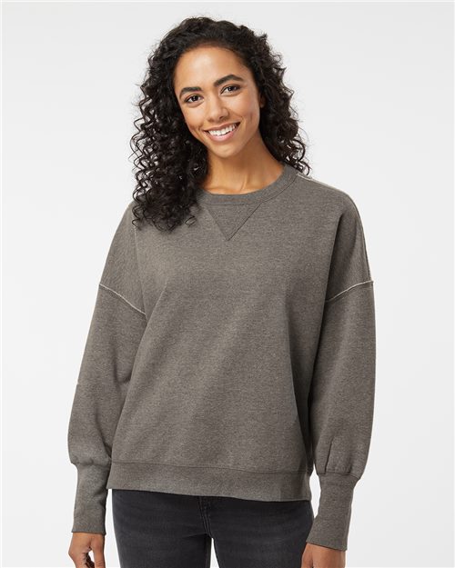 W22712 Women's Sueded Fleece Crewneck Sweatshirt