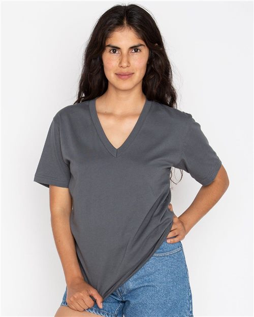 24056 Unisex USA-Made Fine Jersey V-Neck T-Shirt