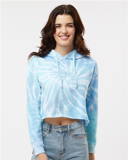 8333 Women's Tie-Dyed Crop Hooded Sweatshirt
