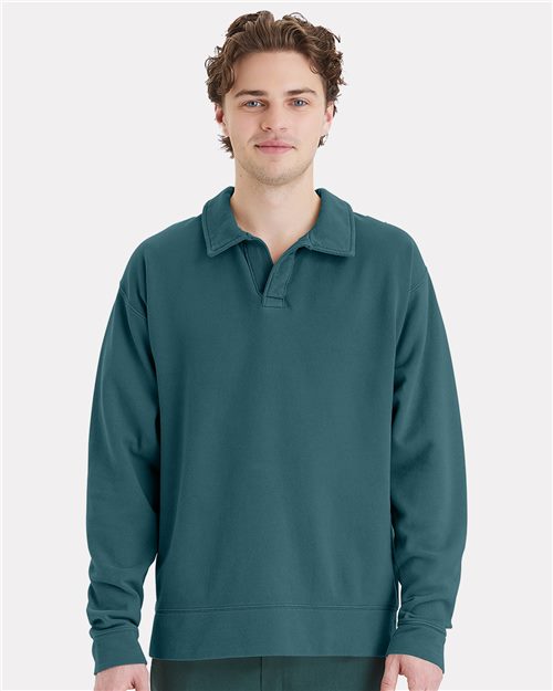 GDH490 Unisex Garment-Dyed Polo Collar Sweatshirt