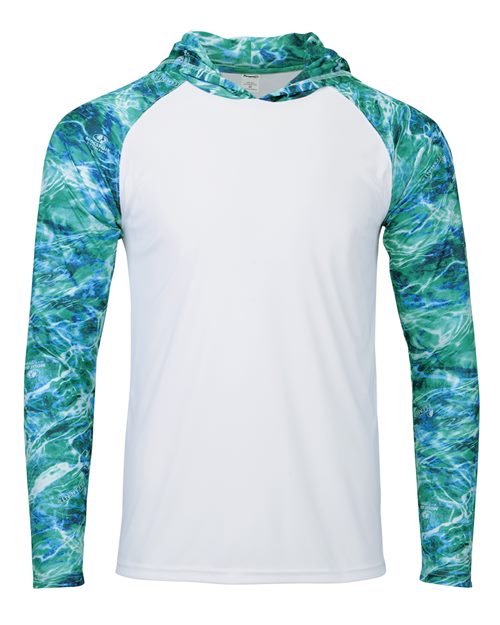 241 Men's Biloxi Performance Colorblocked Hooded Long Sleeve T-Shirt