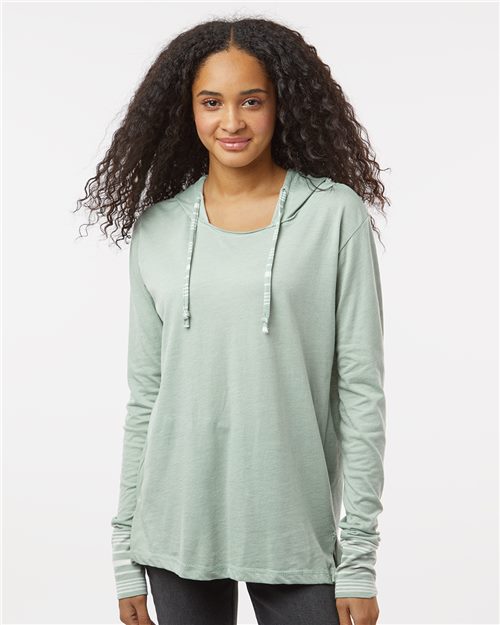 W19439 Women's Heathered Jersey Hooded Tunic