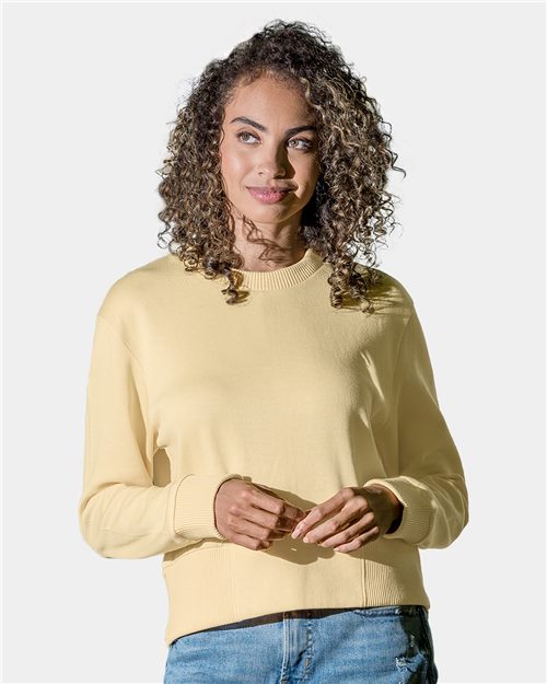 W22106 Women's Romi Cloud Fleece Crop Crewneck Sweatshirt