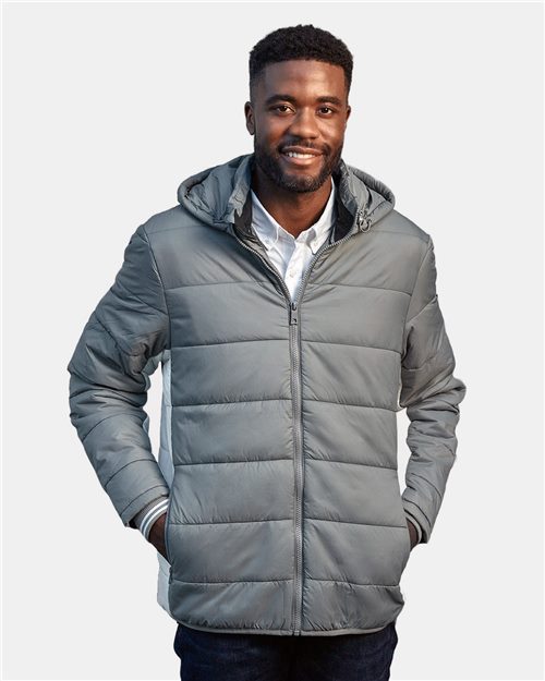 N17186 Men's Nautical Mile Hooded Puffer Jacket