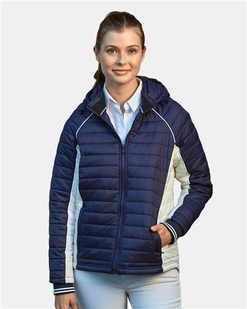 N17187 Women's Nautical Mile Hooded Puffer Jacket