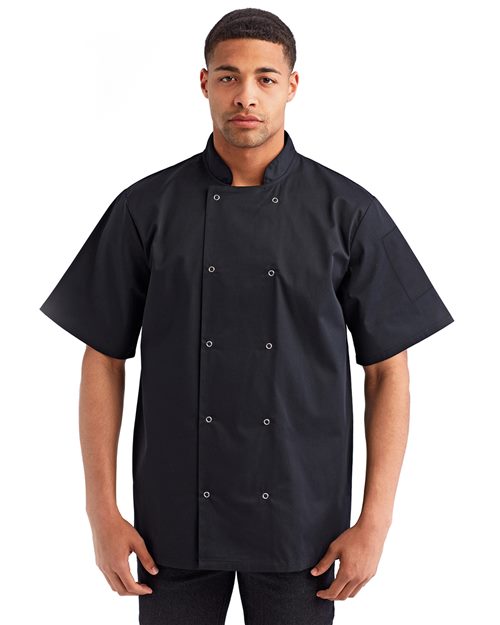 RP664 Unisex Ten Studded Front Short Sleeve Chef Coat