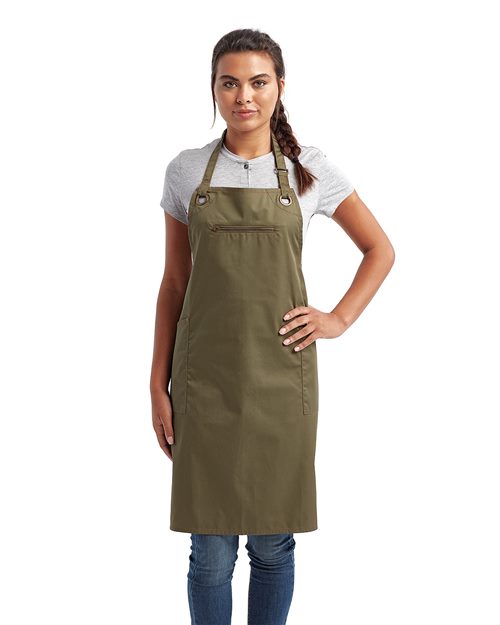 RP121 Barley Contrast Stitch Recycled Bib Apron