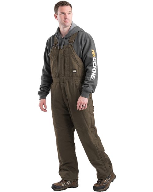 B377 Men's Heartland Insulated Washed Duck Bib Overall