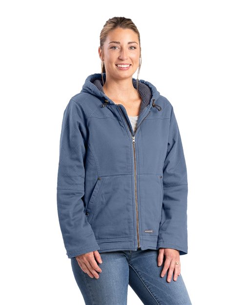 WHJ48 Women's Sherpa-Lined Twill Hooded Jacket