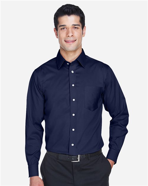 DG530 Men's Crown Collection Solid Stretch Twill Woven Dress Shirt