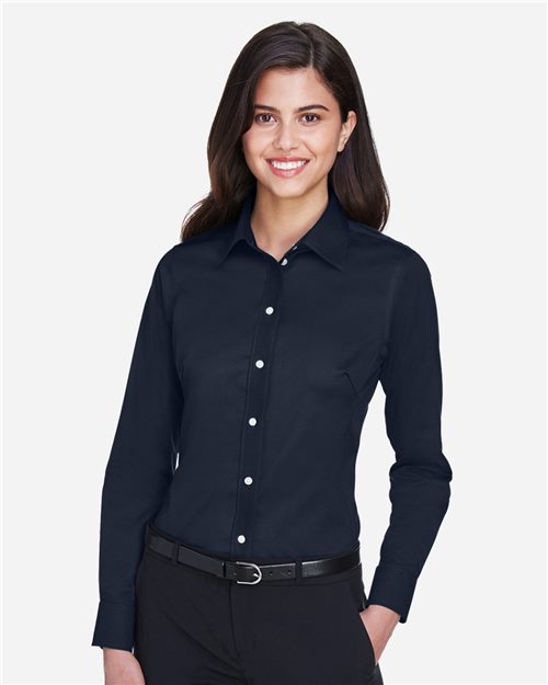 DG530W Women's Crown Collection Solid Stretch Twill Woven Dress Shirt