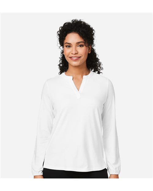 DP122W Women's Raleigh Half-Placket Knit Top