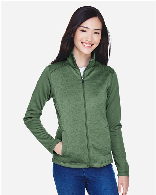 DG796W Women's Newbury Colorblock Mélange Fleece Full-Zip Jacket