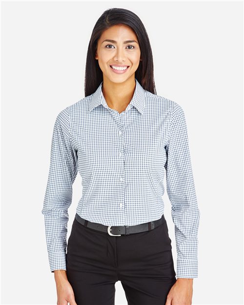 DG540W Women's CrownLux Performance Micro Windowpane Woven Dress Shirt