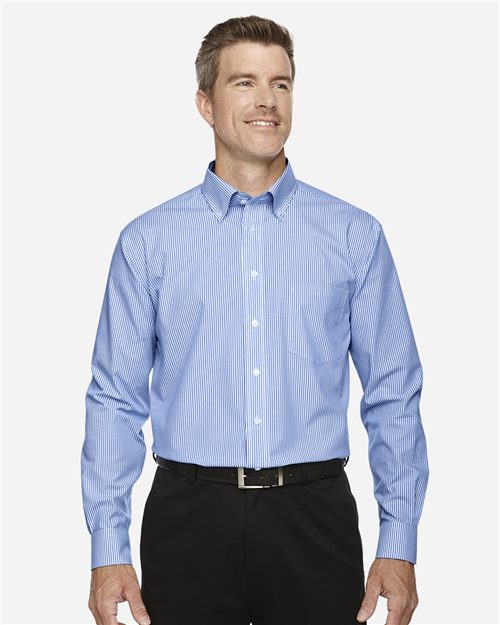 D645 Men's Crown Collection Banker Stripe Woven Dress Shirt