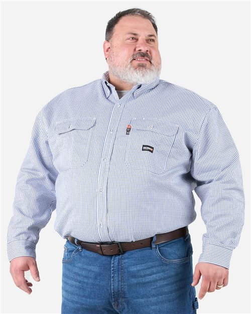 FRSH21T Men's Tall Flame-Resistant Down Plaid Work Shirt