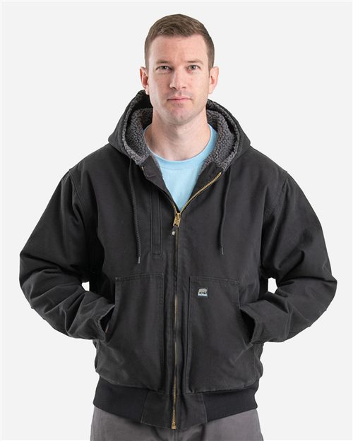 HJ317 Men's Highland Flex180 Washed Duck Hooded Work Jacket