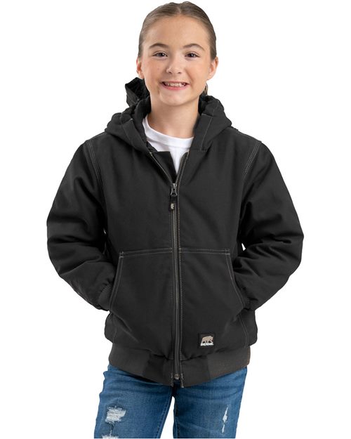 BHJ61 Youth Highland Softstone Duck Hooded Jacket