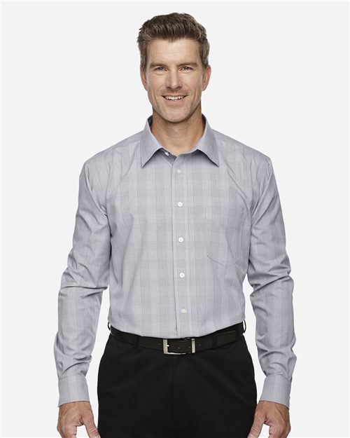 DG520 Men's Crown Collection Glen Plaid Woven Dress Shirt