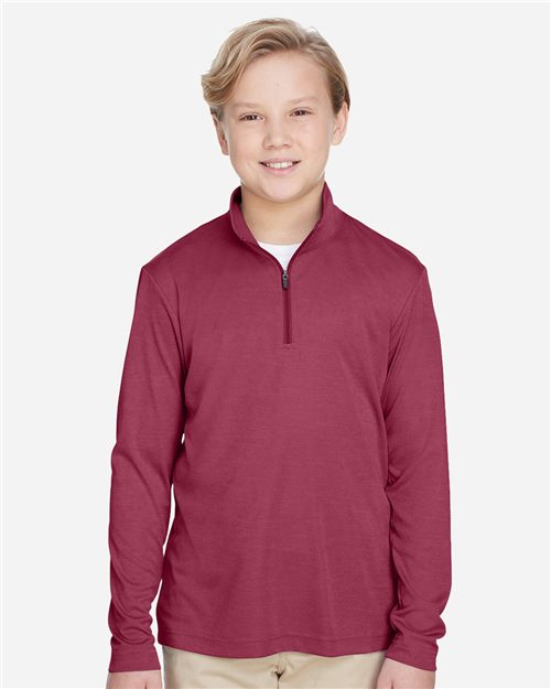 TT31HY Youth Zone Sonic Heather Performance Quarter-Zip Pullover