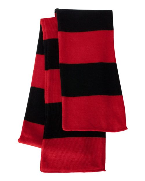 SP02 Rugby-Striped Knit Scarf