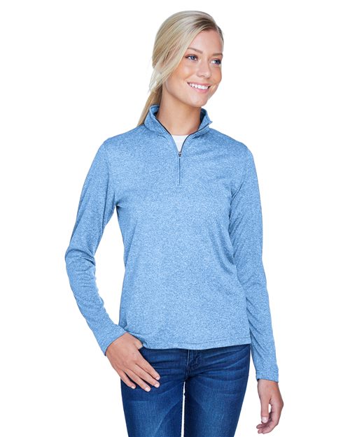 8618W Women's Cool & Dry Heathered Performance Quarter-Zip Pullover