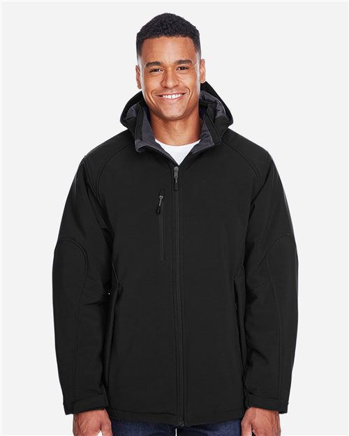 88159 Men's Glacier Insulated Three-Layer Fleece Soft Shell Hood Jacket with Detachable Hood
