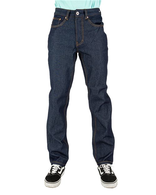 SHRDJ Unisex Raw Denim Straight-Leg Jean Pants
