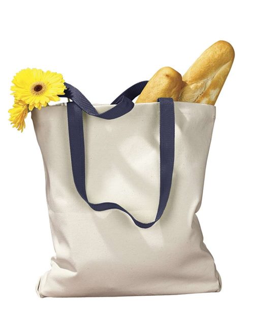 BE010 Canvas Tote with Contrast-Color Handles