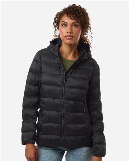 W26715 Women's Lightweight Poly-filled Hooded Puffer Jacket