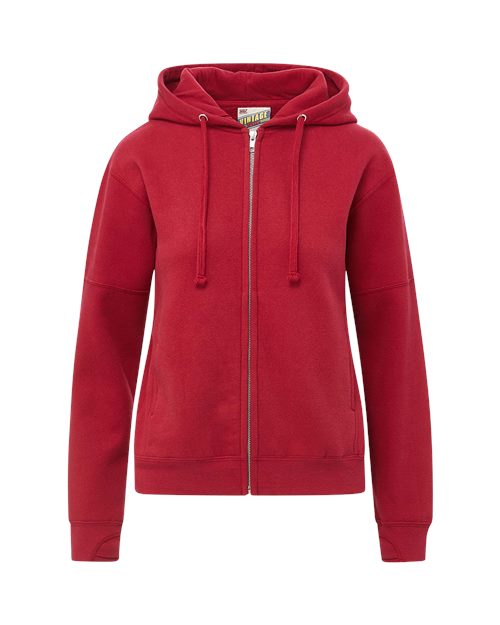W25165 Women's Vintage Fleece Hooded Full-Zip Sweatshirt