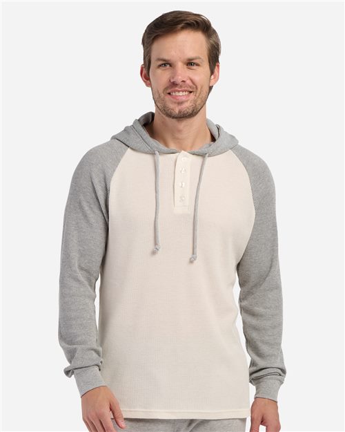 BM3702 Unisex Waffle Knit Pullover Hooded Long Sleeve T-Shirt