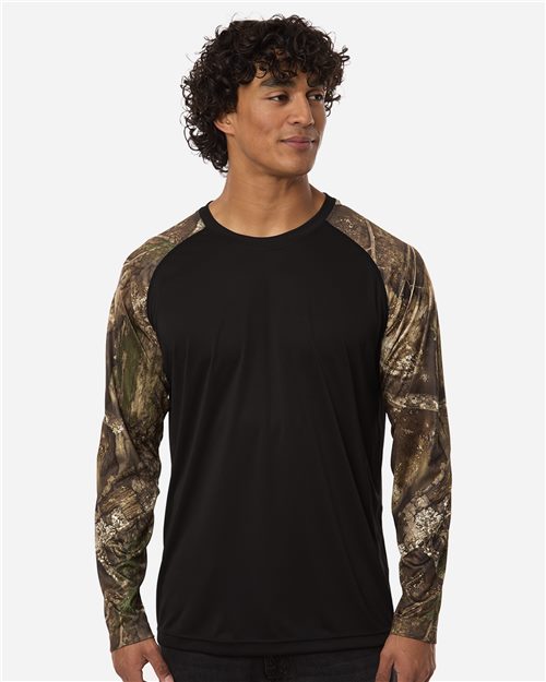 RT3104 Unisex Realtree Performance Colorblocked Long Sleeve T-Shirt