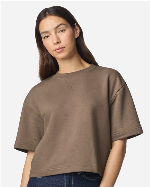 FTCB0 Women's French Terry Mid-Length Boxy Top