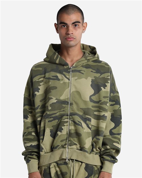 SHGCZ Unisex Garment-Dyed Cropped Full-Zip Hooded Sweatshirt