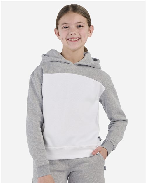 BY5404 Youth Colorblocked Hooded Sweatshirt