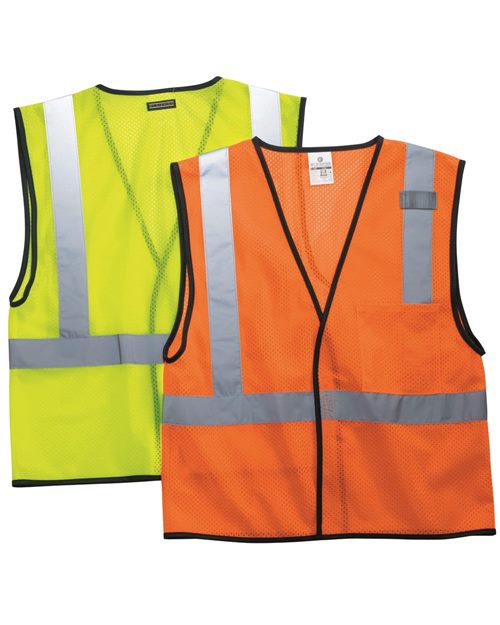 1193-1194 Unisex Economy Single Pocket Hook-and-Loop Mesh Vest