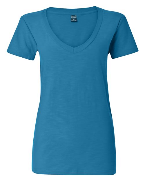 8169 Women's V-Neck Slub T-Shirt