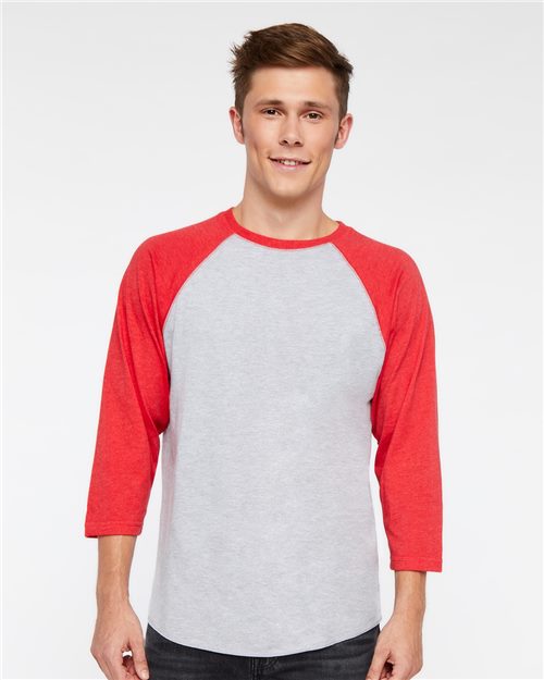 6930 Men's Baseball Fine Jersey Three-Quarter Sleeve Tee
