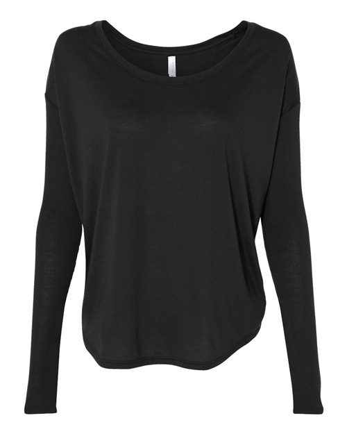 8852 Women’s Flowy 2x1 Ribbed Long Sleeve Tee
