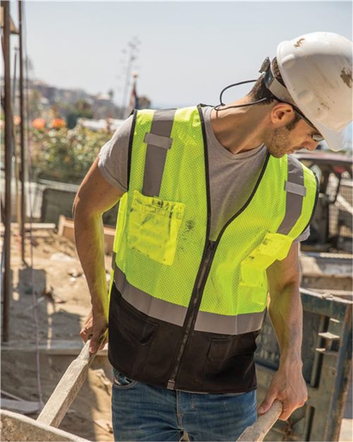 1509 Unisex Black Bottom Mesh Class 2 Vest