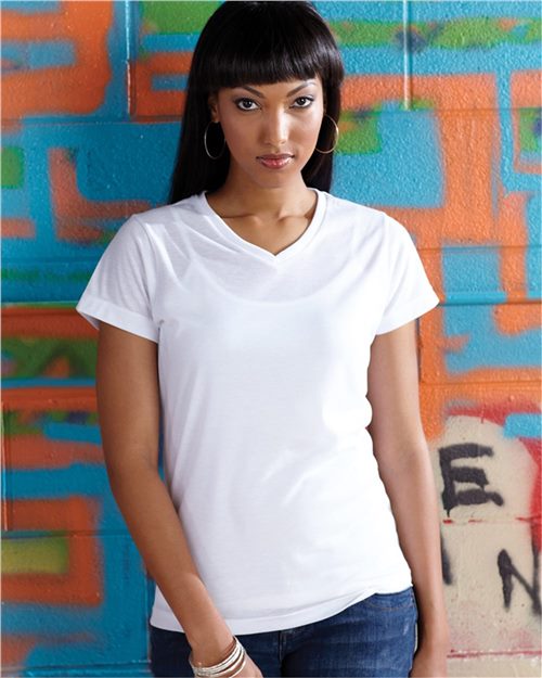 1507 Women's Polyester Sublimation V-Neck Tee