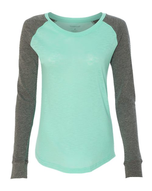 T66 Women’s Preppy Patch Slub Long Sleeve T-Shirt