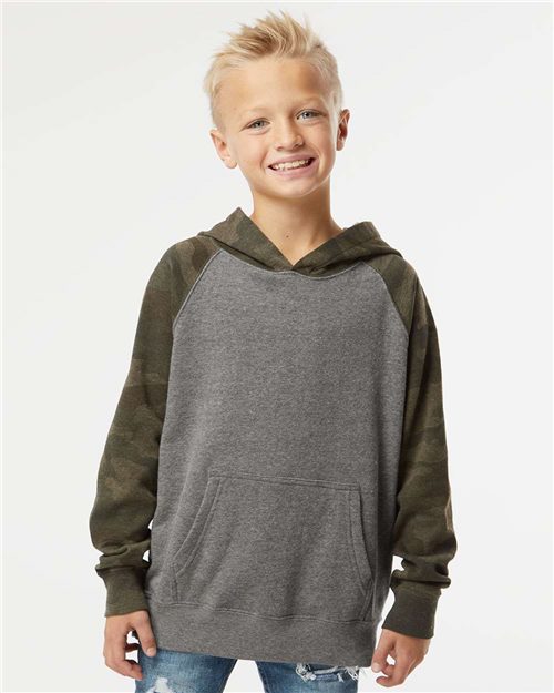 PRM15YSB Youth Lightweight Special Blend Raglan Hooded Sweatshirt