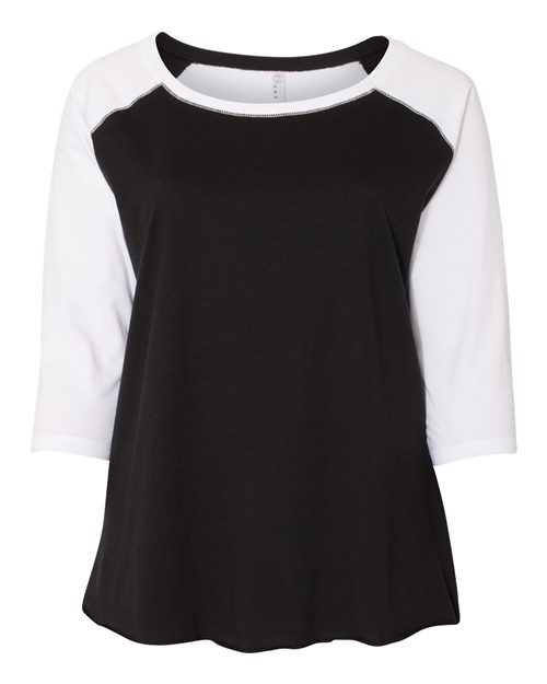 3830 Women's Curvy Collection Baseball Three-Quarter Sleeve Tee