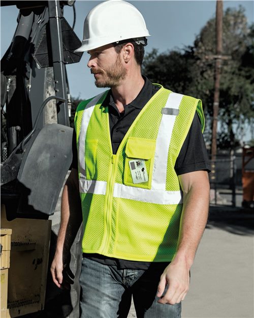 1532 Unisex Clear ID Vest with Zipper Closure