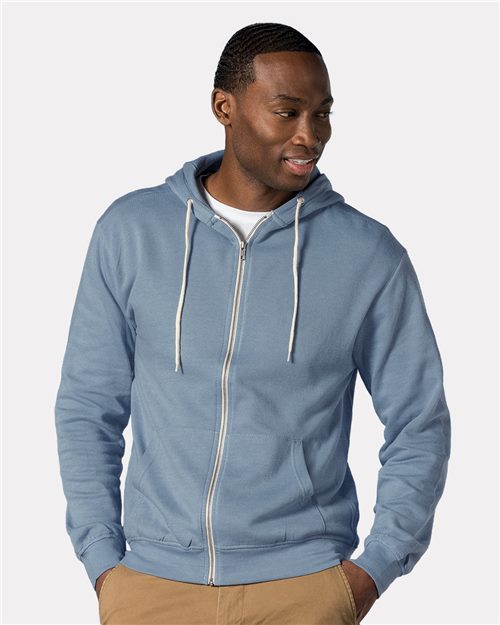 2349 Unisex Retro Heather Full-Zip Hooded Sweatshirt