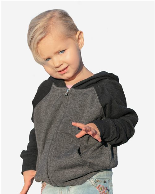 PRM10TSBZ Toddler Lightweight Special Blend Raglan Zip Hood