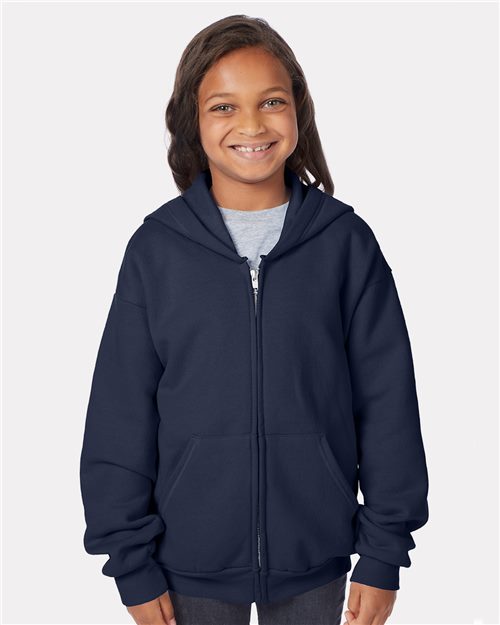 P480 Youth EcoSmart Full-Zip Hooded Sweatshirt