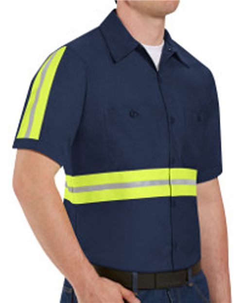 SP24E Men's Enhanced Visibility Industrial Work Shirt